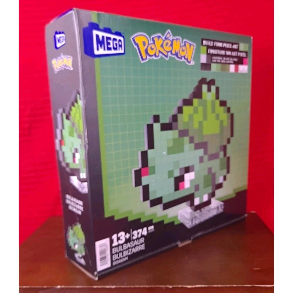 Mega Pokémon Bulbasaur Pixel Art Building Set 374 Pieces HTH75 New Sealed